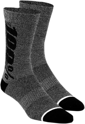 100% Rythym Merino Performance Socks - Heather Charcoal - Large/XL 20051-00005