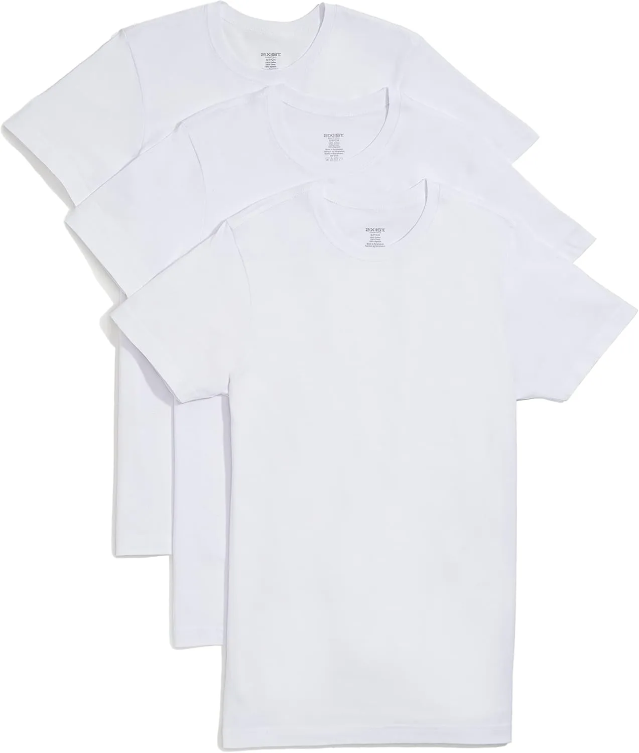 2(X)IST Mens Essential Cotton Crew Neck T-Shirt 3-Pack