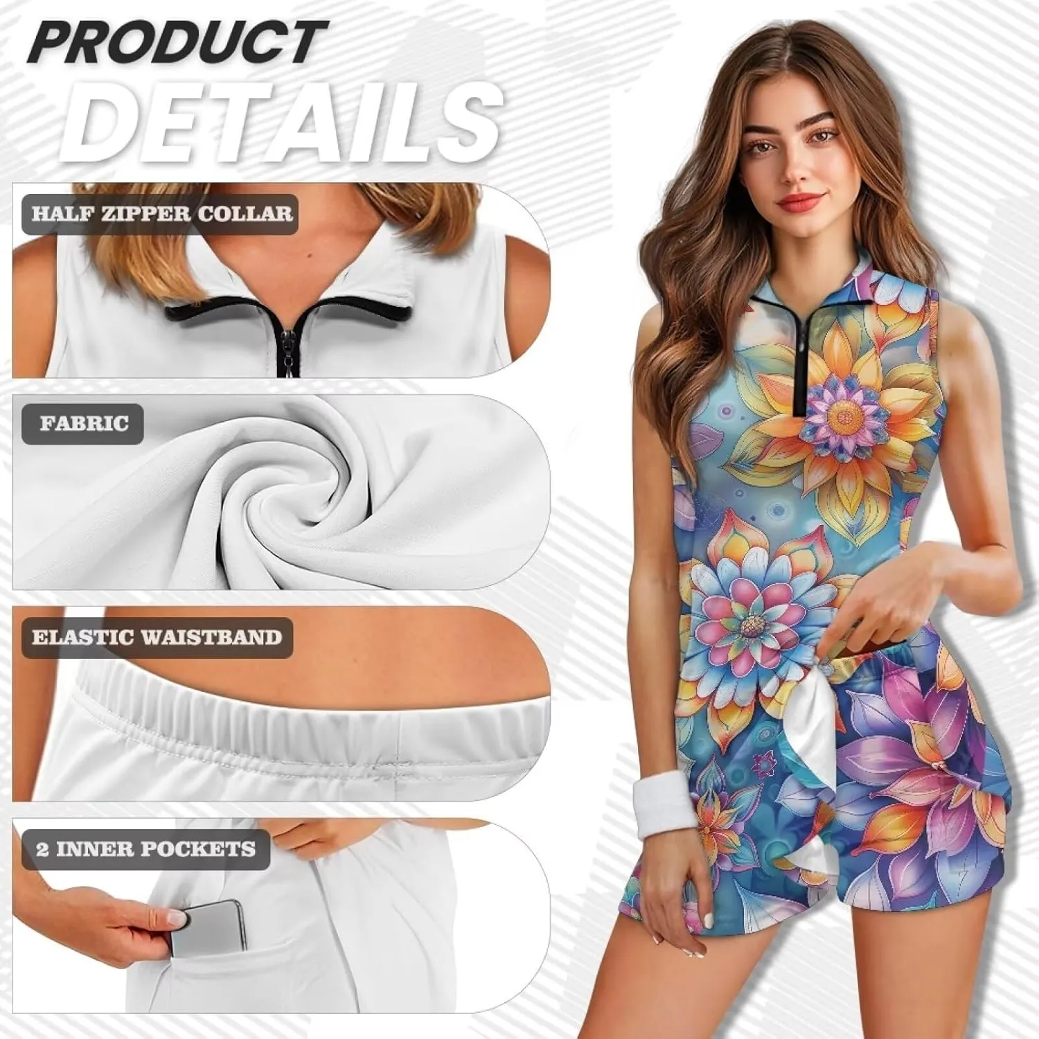 AFPANQZ Women's Casual Polo Shirt with Pants Loose Fit Sleeveless Zipper Tees for Summer Sport Tee Shirts Athletic Suits