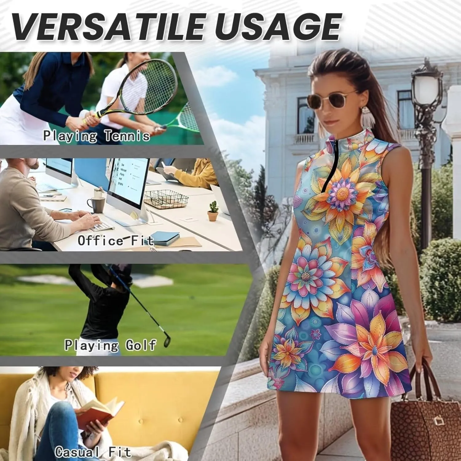 AFPANQZ Women's Casual Polo Shirt with Pants Loose Fit Sleeveless Zipper Tees for Summer Sport Tee Shirts Athletic Suits
