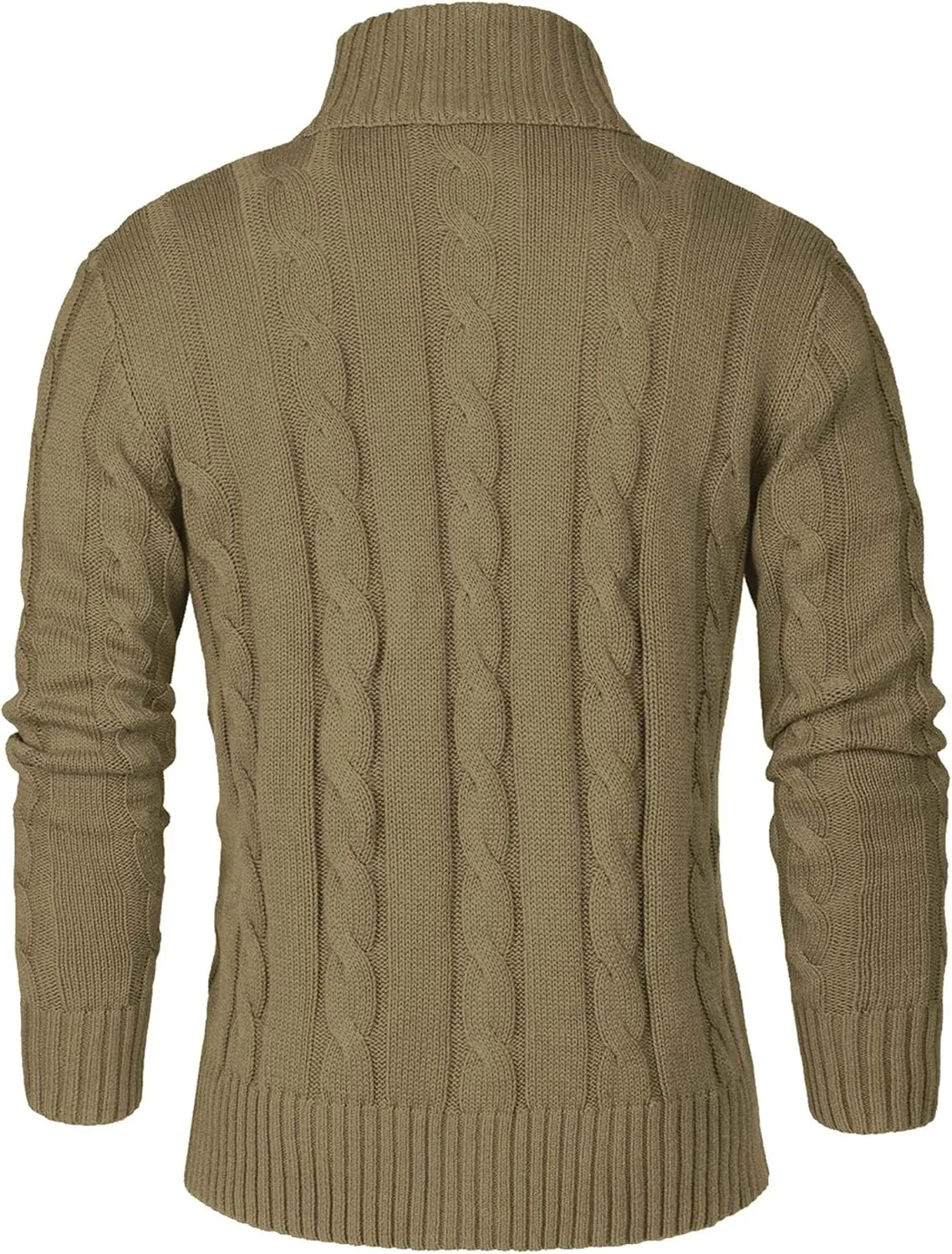 Aimeilgot Mens Fashion Casual Slim Fit Button Down Cable Knitted Stand Collar Cardigan Sweater