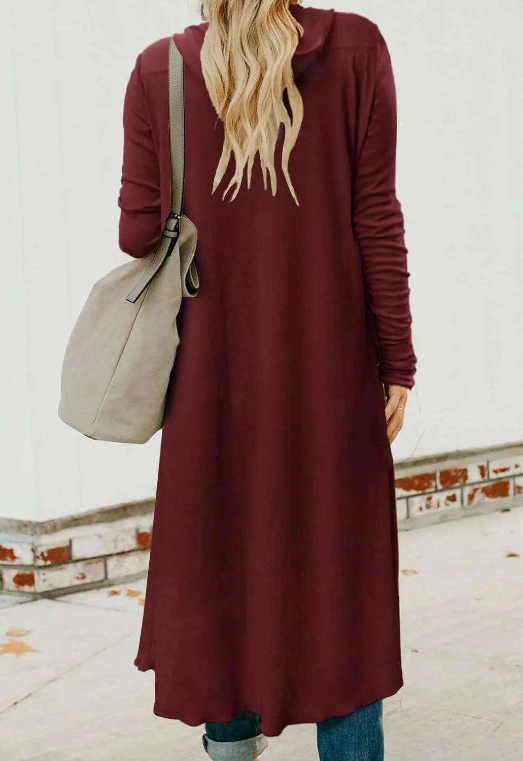 Alaster Queen Women's Hooded Long Cardigans Open Front Long Sleeve Lightweight Cardigan for Women with Pockets