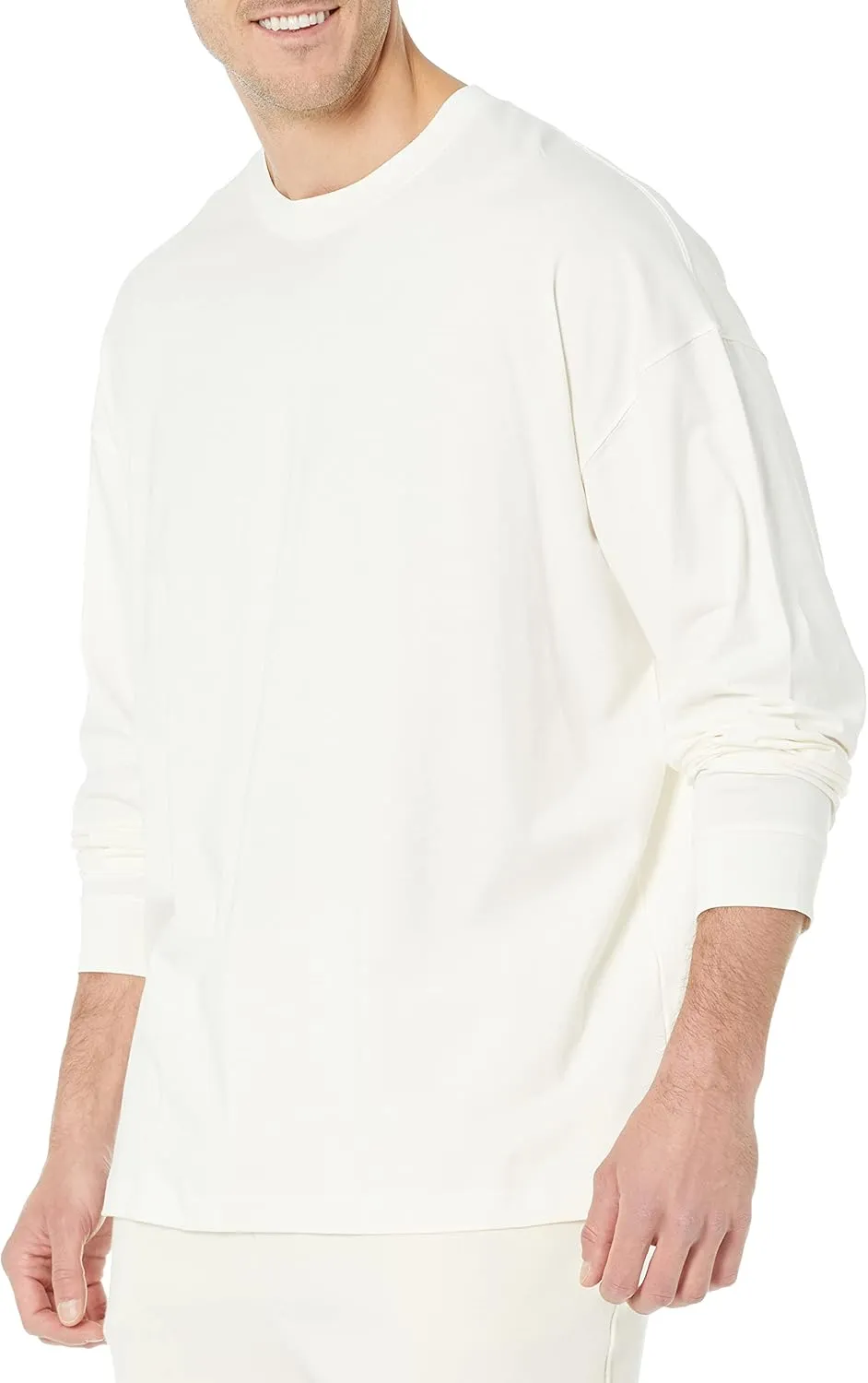 Amazon Essentials Men's Long-Sleeve T-Shirt Oversized-Fit Organic Cotton