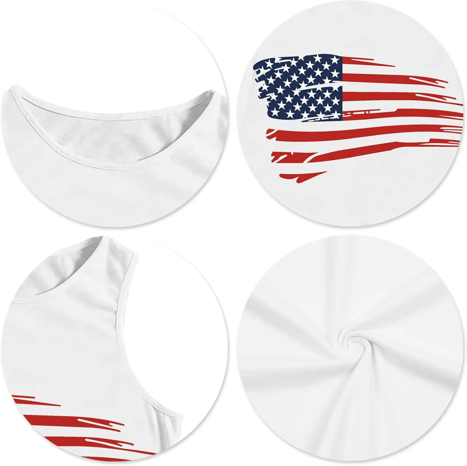 American Flag Crop Tank Tops Women: Patriotic Shirts USA Flag T-Shirt 4th of July Sleeveless Tee Tops