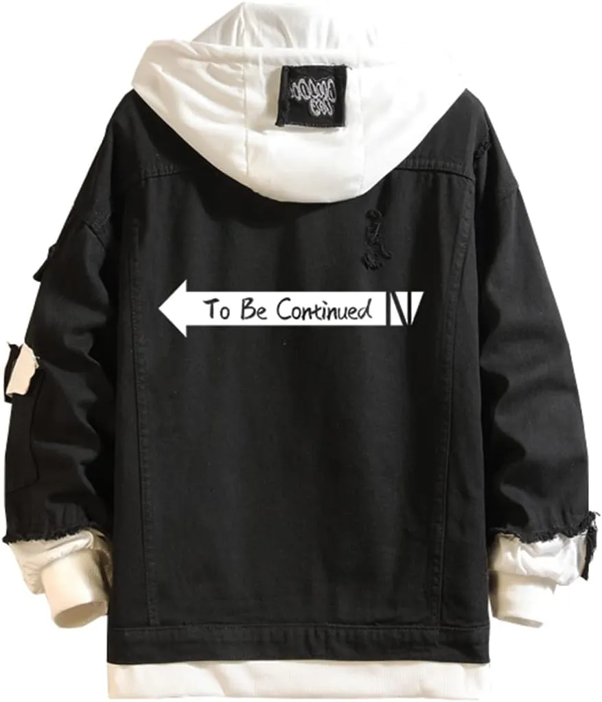 Anime Cosplay Denim Jacket Graphic Hoodie Novelty Jacket Coat Man Woman Trucker Jacket