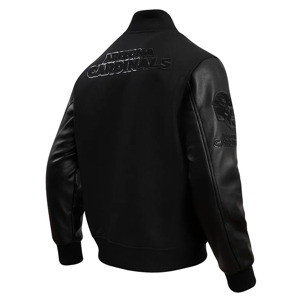 ARIZONA CARDINALS TRIPLE BLACK MEN'S WOOL VARSITY JACKET (TRIPLE BLACK MEN'S)