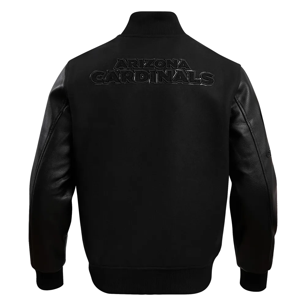 ARIZONA CARDINALS TRIPLE BLACK MEN'S WOOL VARSITY JACKET (TRIPLE BLACK MEN'S)