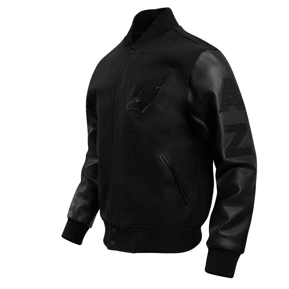 ARIZONA CARDINALS TRIPLE BLACK MEN'S WOOL VARSITY JACKET (TRIPLE BLACK MEN'S)