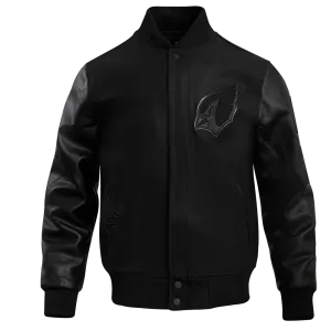 ARIZONA CARDINALS TRIPLE BLACK MEN'S WOOL VARSITY JACKET (TRIPLE BLACK MEN'S)