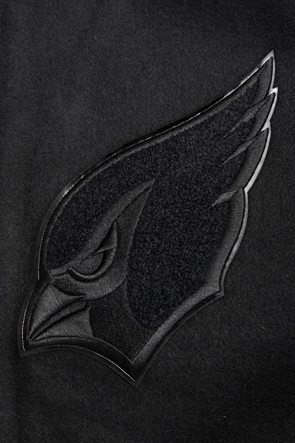 ARIZONA CARDINALS TRIPLE BLACK MEN'S WOOL VARSITY JACKET (TRIPLE BLACK MEN'S)