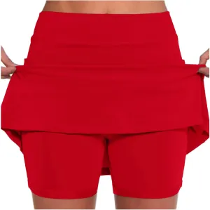 Athletic Skorts for Women Cute Preppy Mini Skirt with Pockets High Waisted Tennis Skirts with Shorts Casual Yoga Skort