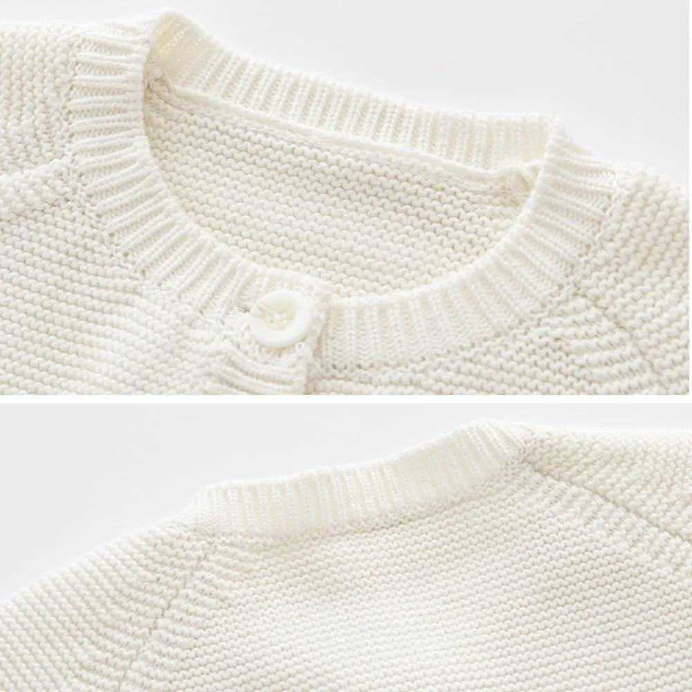 Baby Girls Knitted Cardigan Sweater Crewneck Knit Crochet Button Closure Cardigan Tops Coat Outwear for Toddler