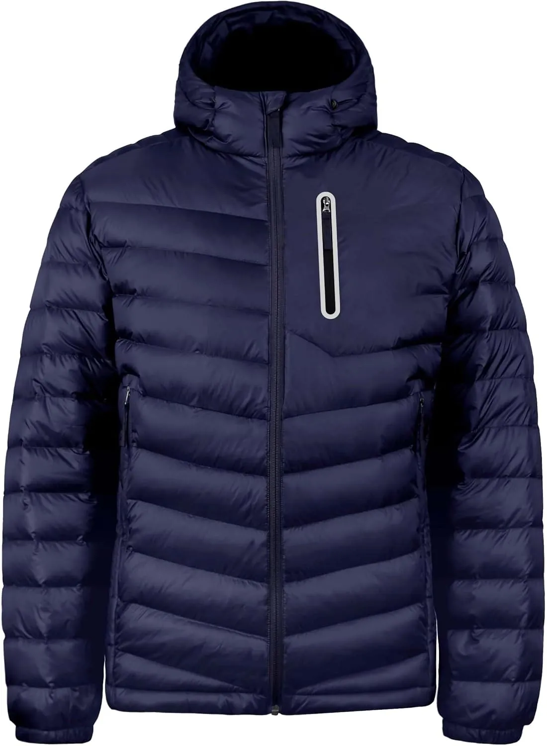 Bakery Men's Down Jacket Hooded Packable Down Puffer Jacket Lightweight Water-Resistant Insulated Down Jacket