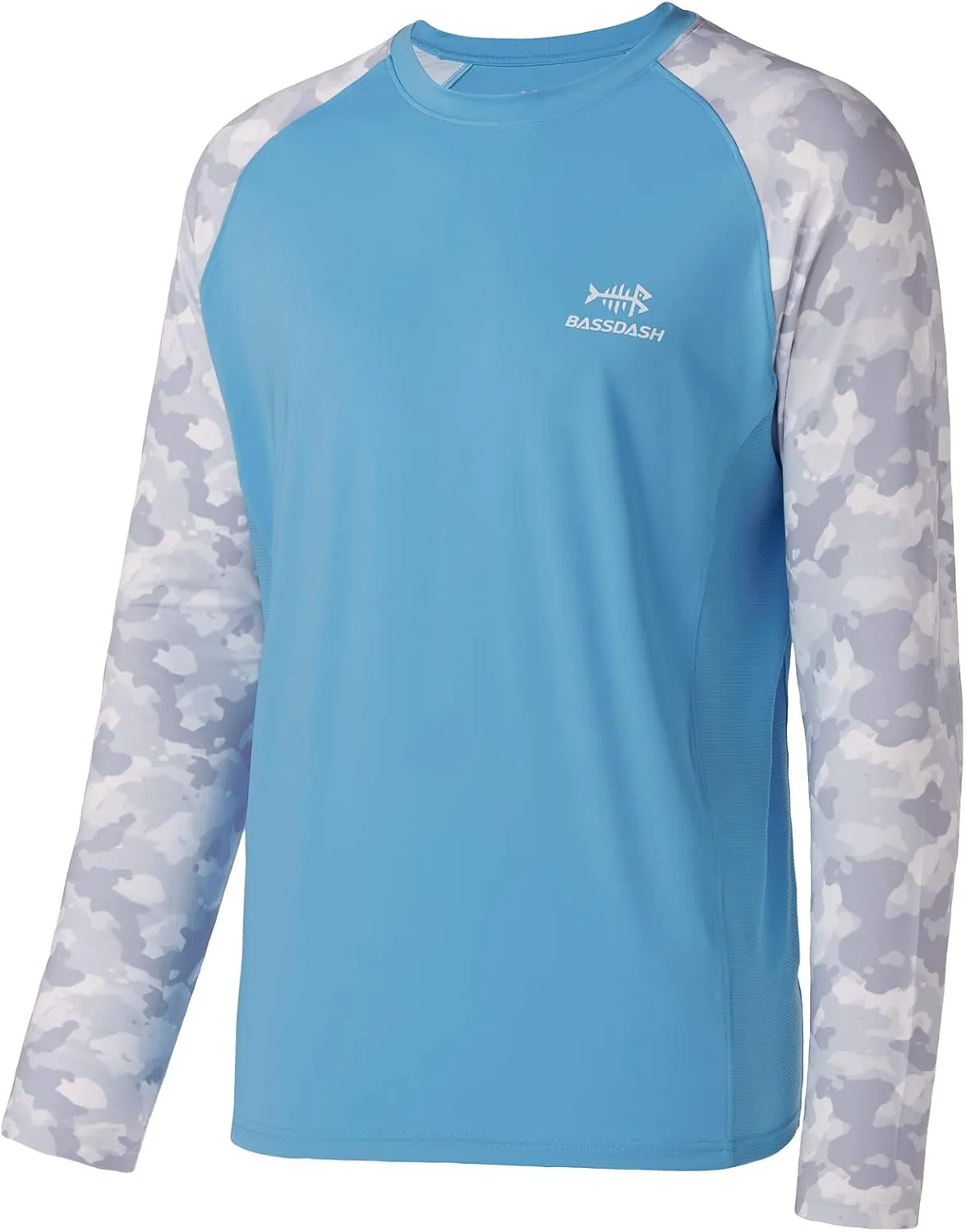 BASSDASH UPF 50 Fishing Tee for Men Camo Long Sleeve Shirt Quick Dry Sweatshirts