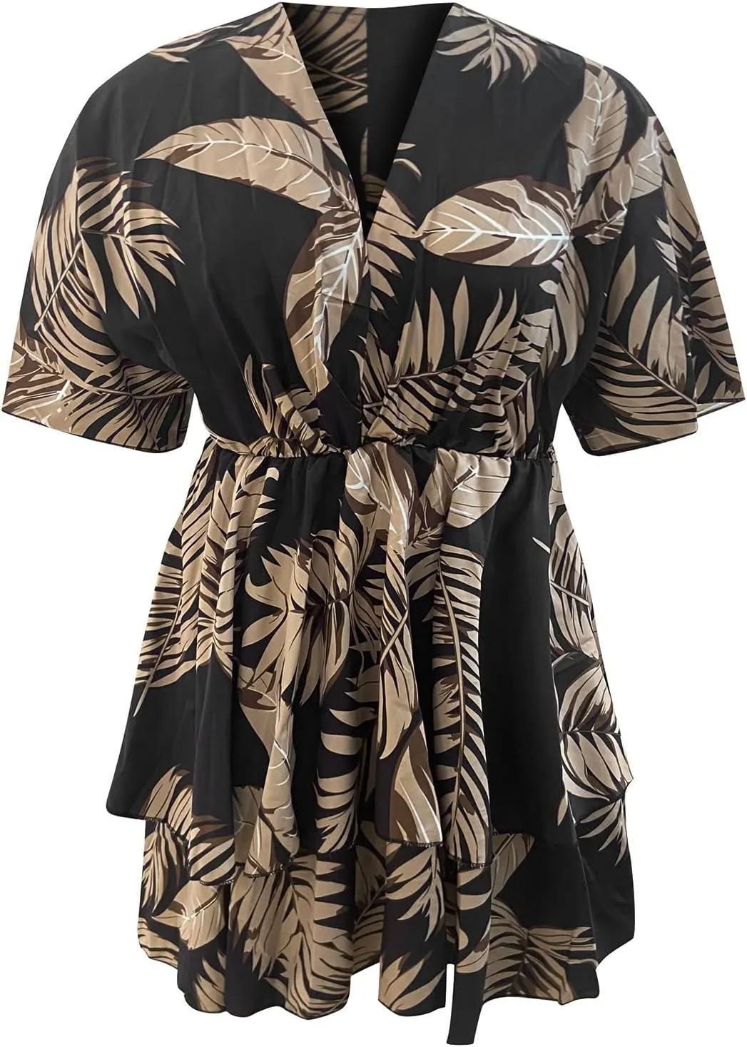 Beach Dresses for Women,2023 Summer Casual Trendy Loose Batwing Sleeve Mini Dress,Floral Flowy Hem Boho Dress