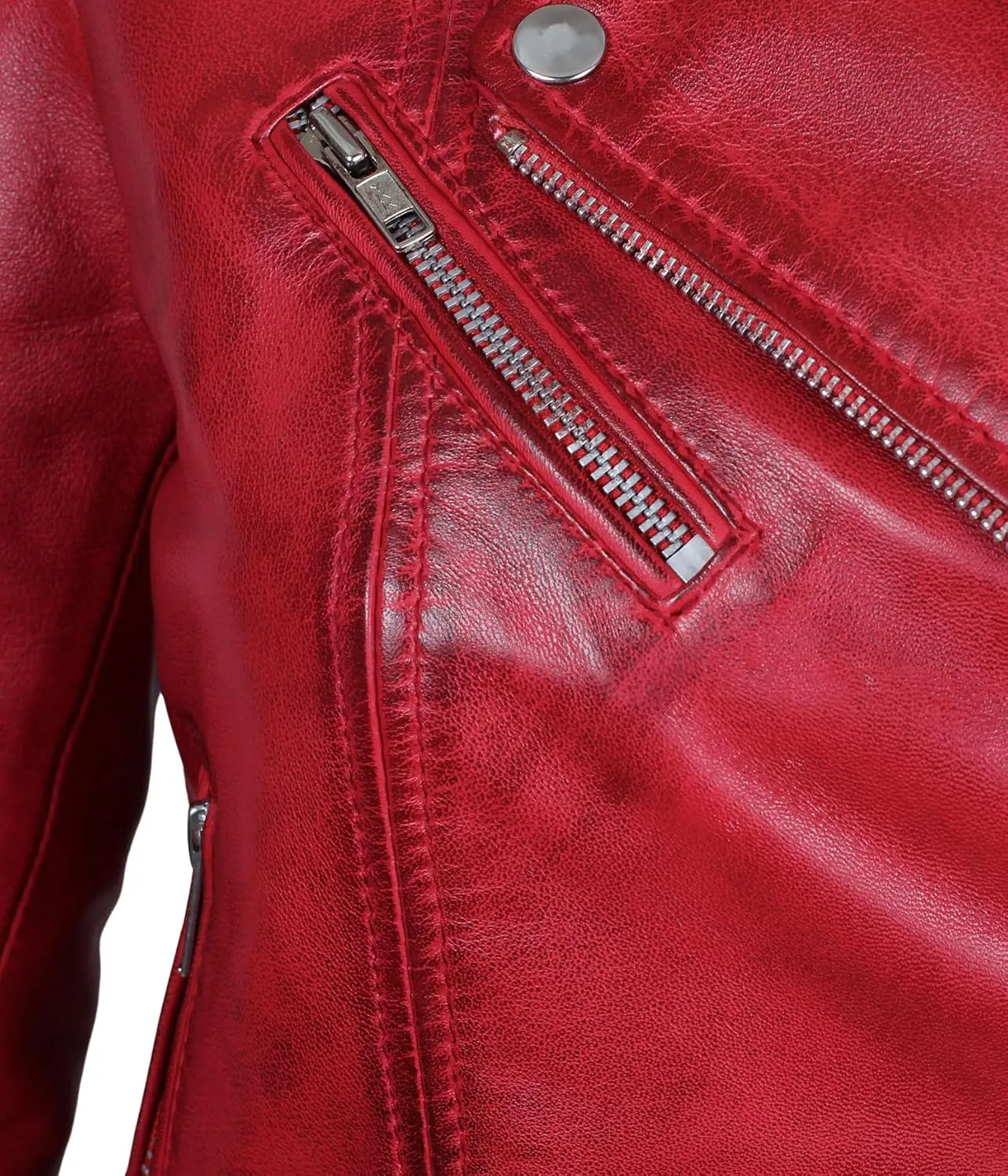 Blingsoul Asymmetrical Lambskin Leather Jacket Women - Stylish Womens Leather Jackets