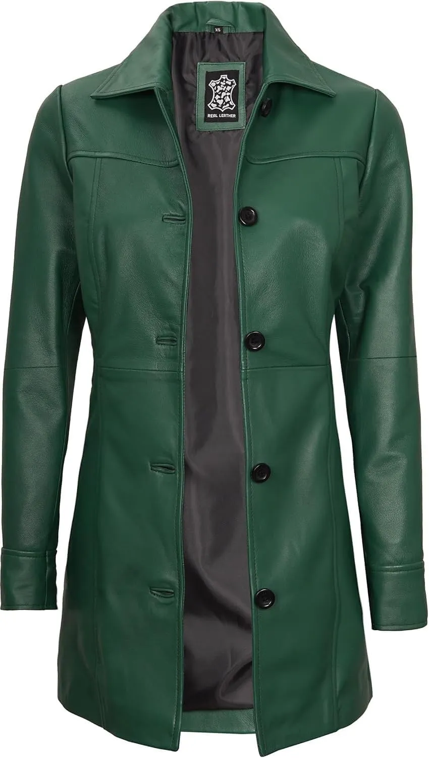 Blingsoul Womens Leather Jacket - Vintage Style Long Leather Jacket Women