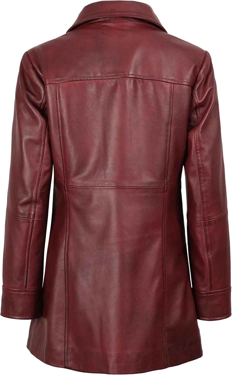 Blingsoul Womens Leather Jacket - Vintage Style Long Leather Jacket Women