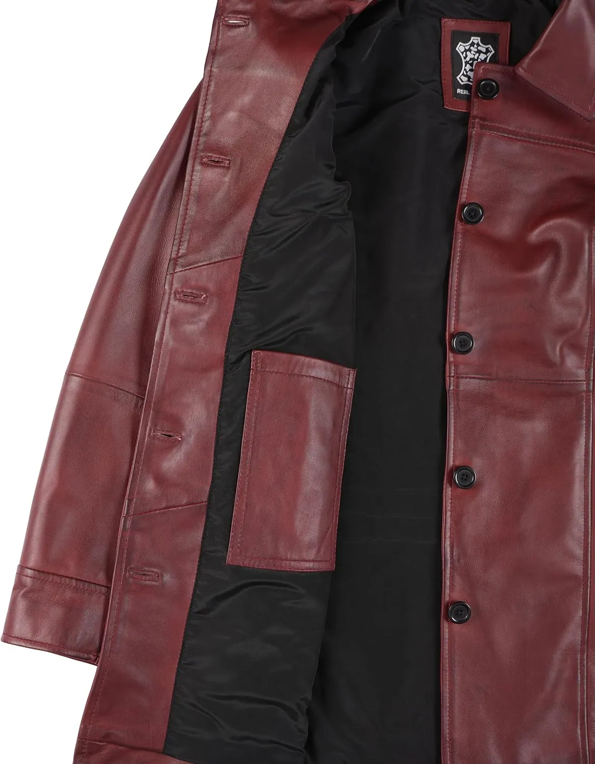 Blingsoul Womens Leather Jacket - Vintage Style Long Leather Jacket Women
