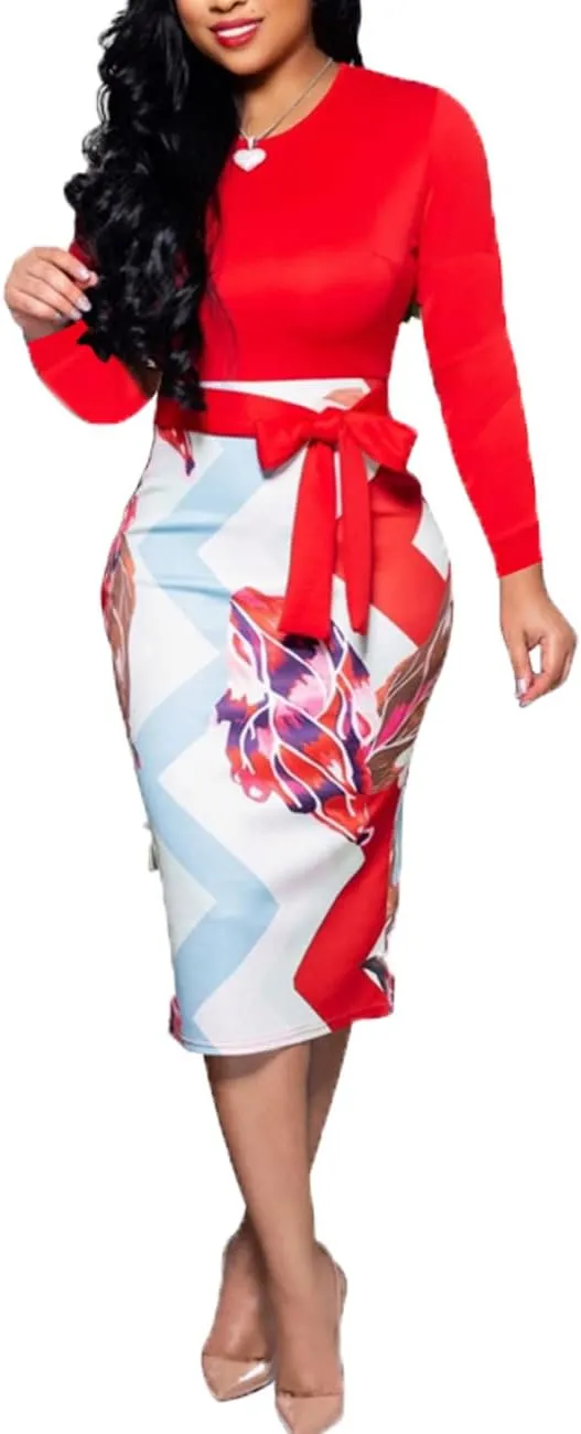 BOGURST Women's Formal Church Dresses Elegant Midi Dress Office Pencil Dress for Work Funeral Cocktail Dresses