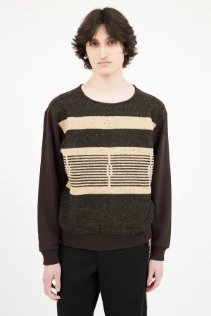 Brown Wool Blend Knit Sweater