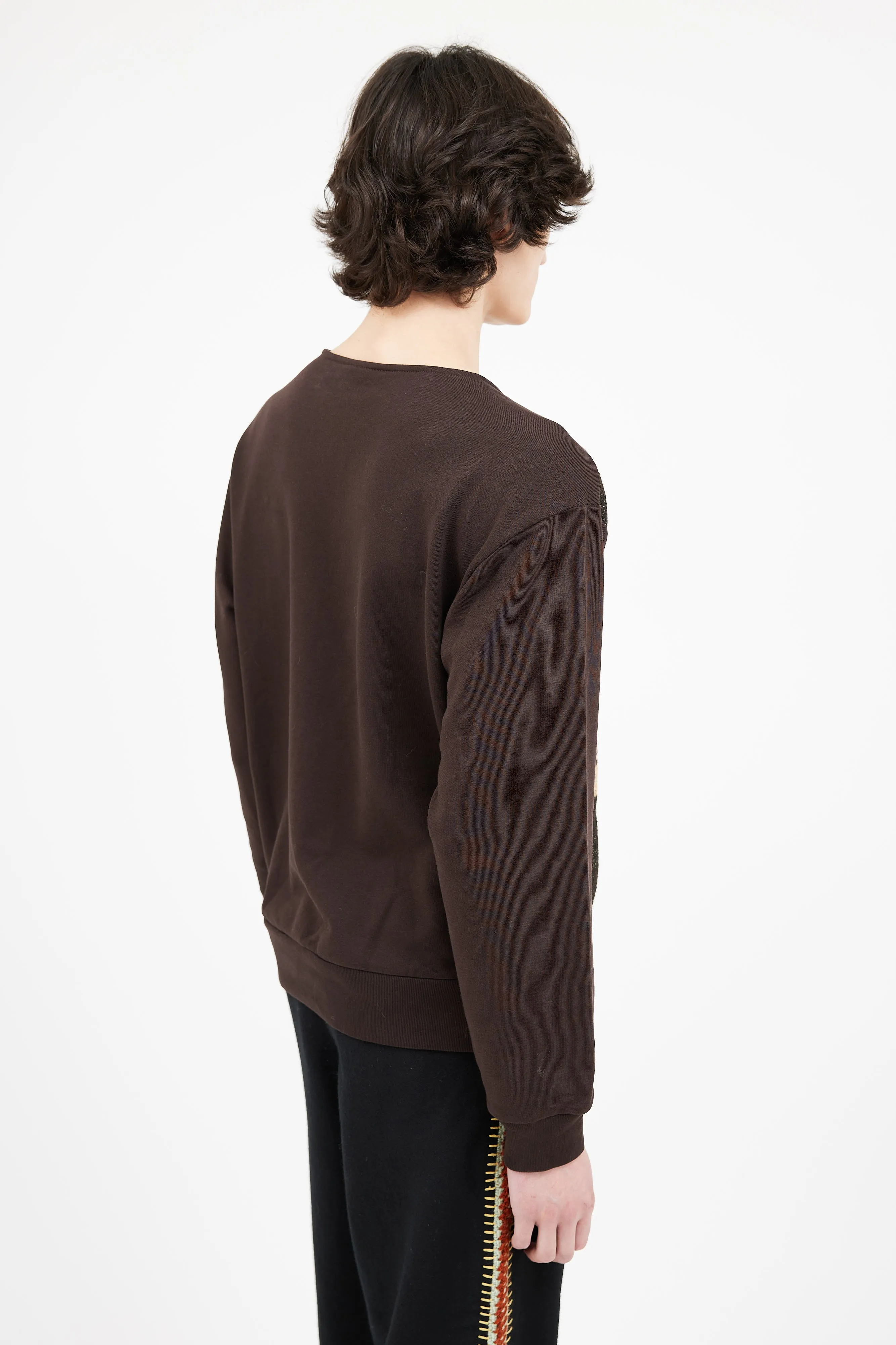 Brown Wool Blend Knit Sweater