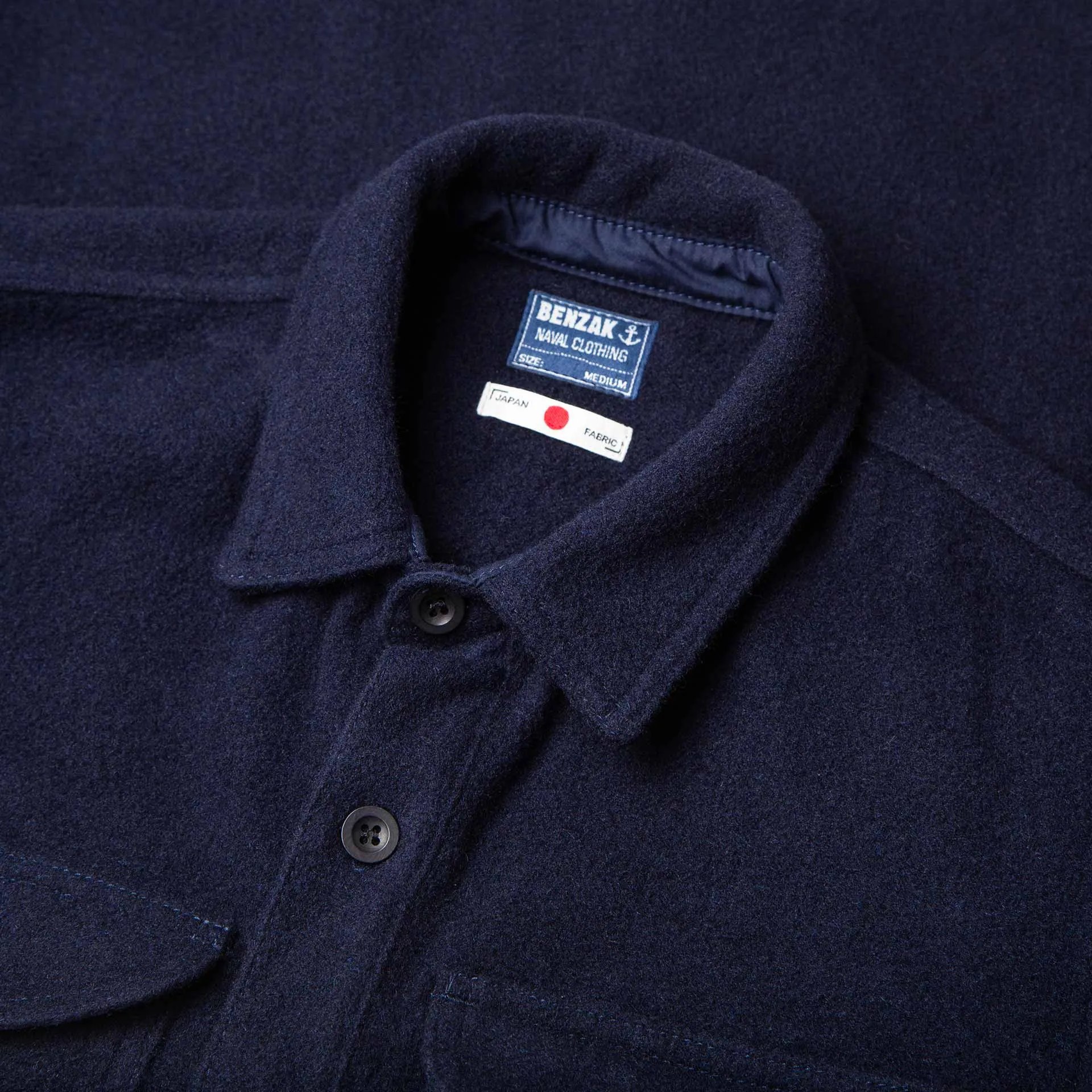 BWS-05 CPO OVERSHIRT 14 oz. dark navy wool mosser