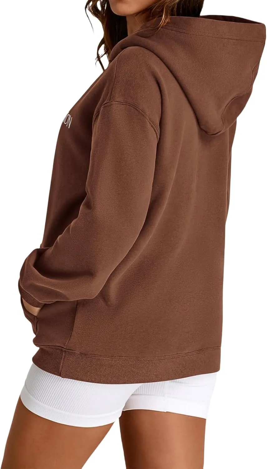 Canbebig Oversized Hoodies for Women Letter Printed Pullover Sweatshirts Long Sleeve Shirts with Pockets Fashion Clothes