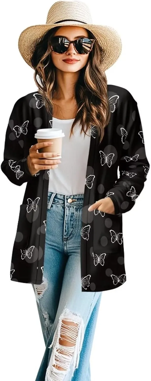 Cardigan for Women Long Sweater Open Front Sweaters Fashion Lightweight Cardigans with Pockets