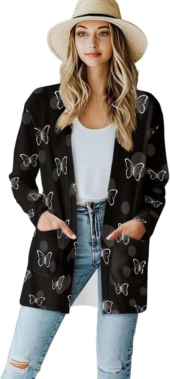 Cardigan for Women Long Sweater Open Front Sweaters Fashion Lightweight Cardigans with Pockets