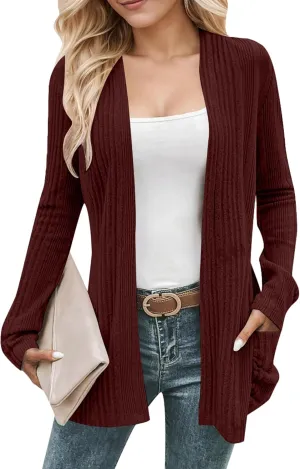 Cardigan Sweaters for Women Lightweight Open Front Cardigan 2025 Fall Outfits with Pockets