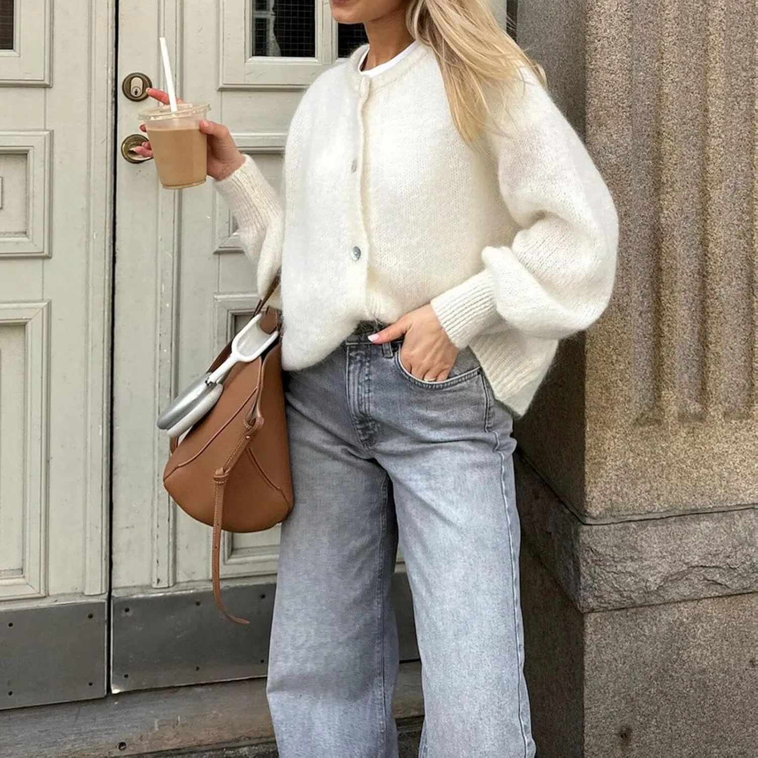 Cardigan Sweaters for Women Y2k Long Sleeve Button Down Knit Cardigans Casual Knit Pullover Fall Outfits Tops