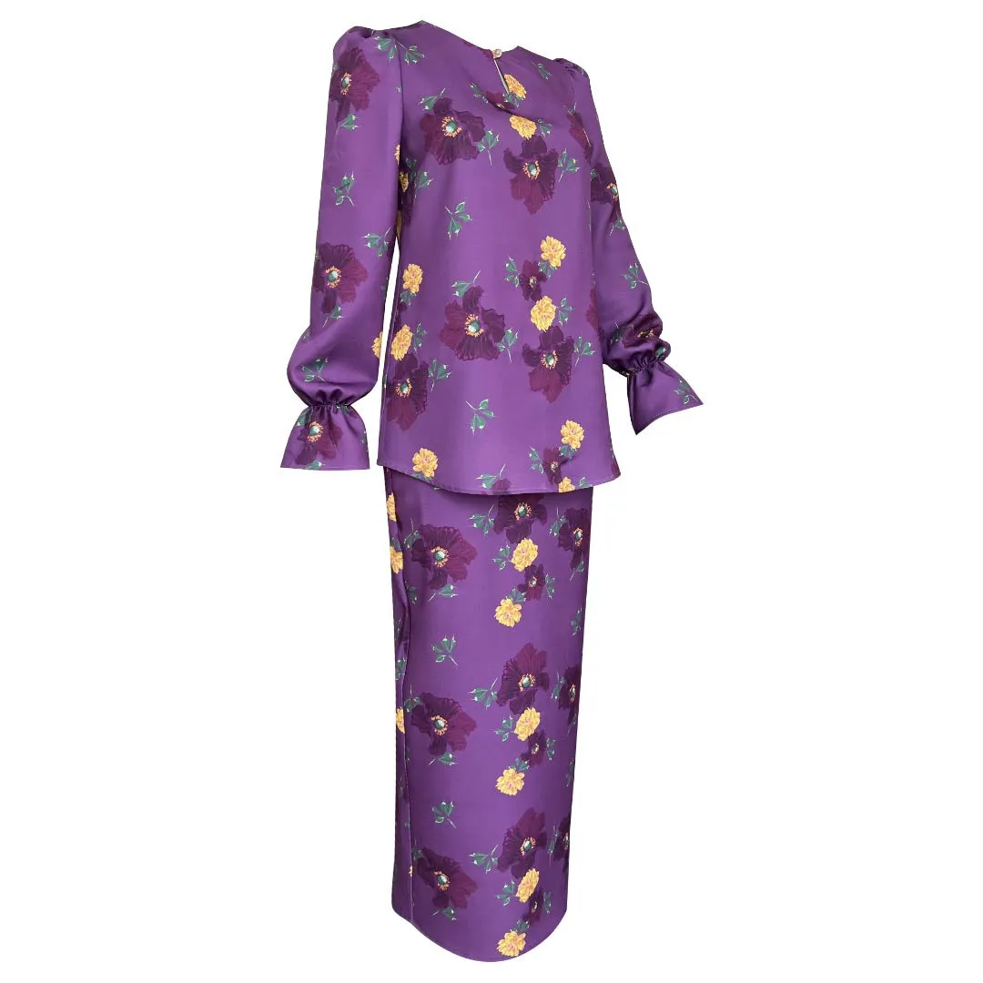 Cheeda Kurung Set -Dark Purple
