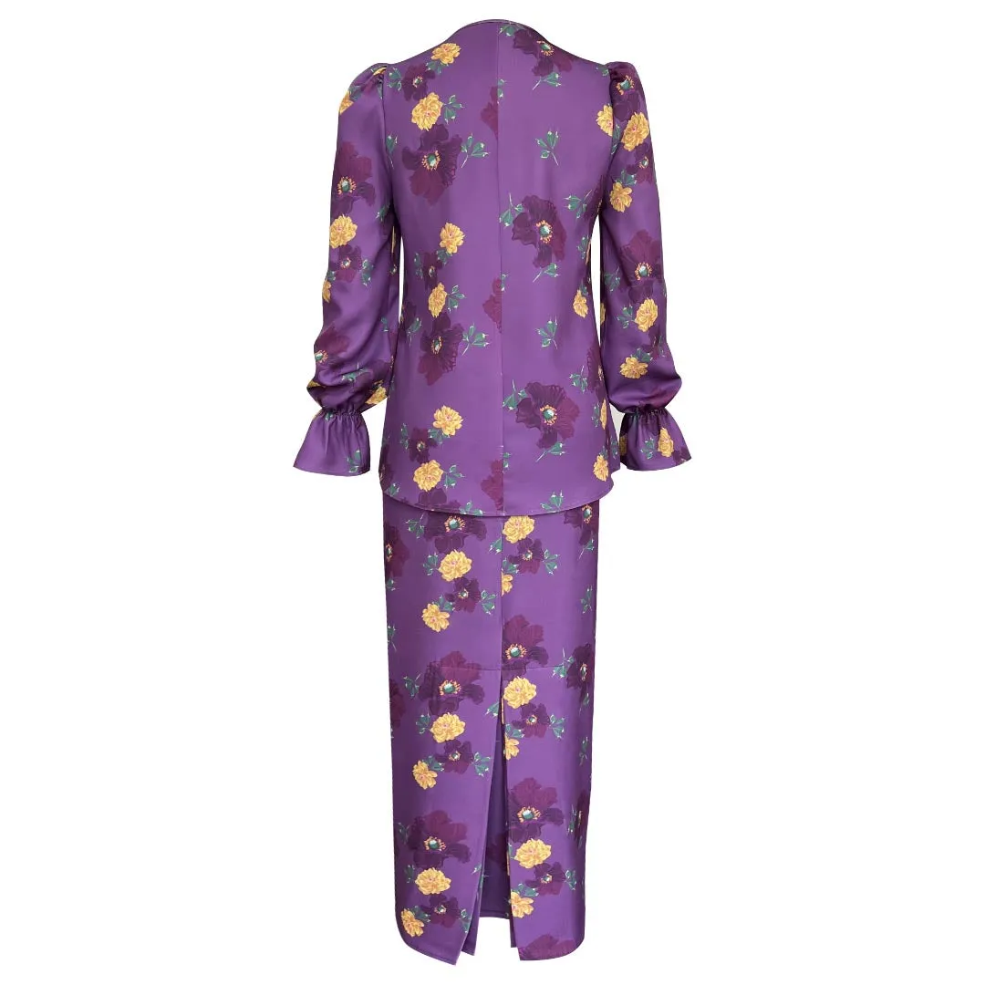 Cheeda Kurung Set -Dark Purple