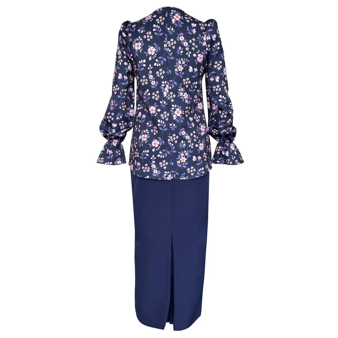 Cheeda Kurung Set -Navy