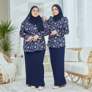 Cheeda Kurung Set -Navy