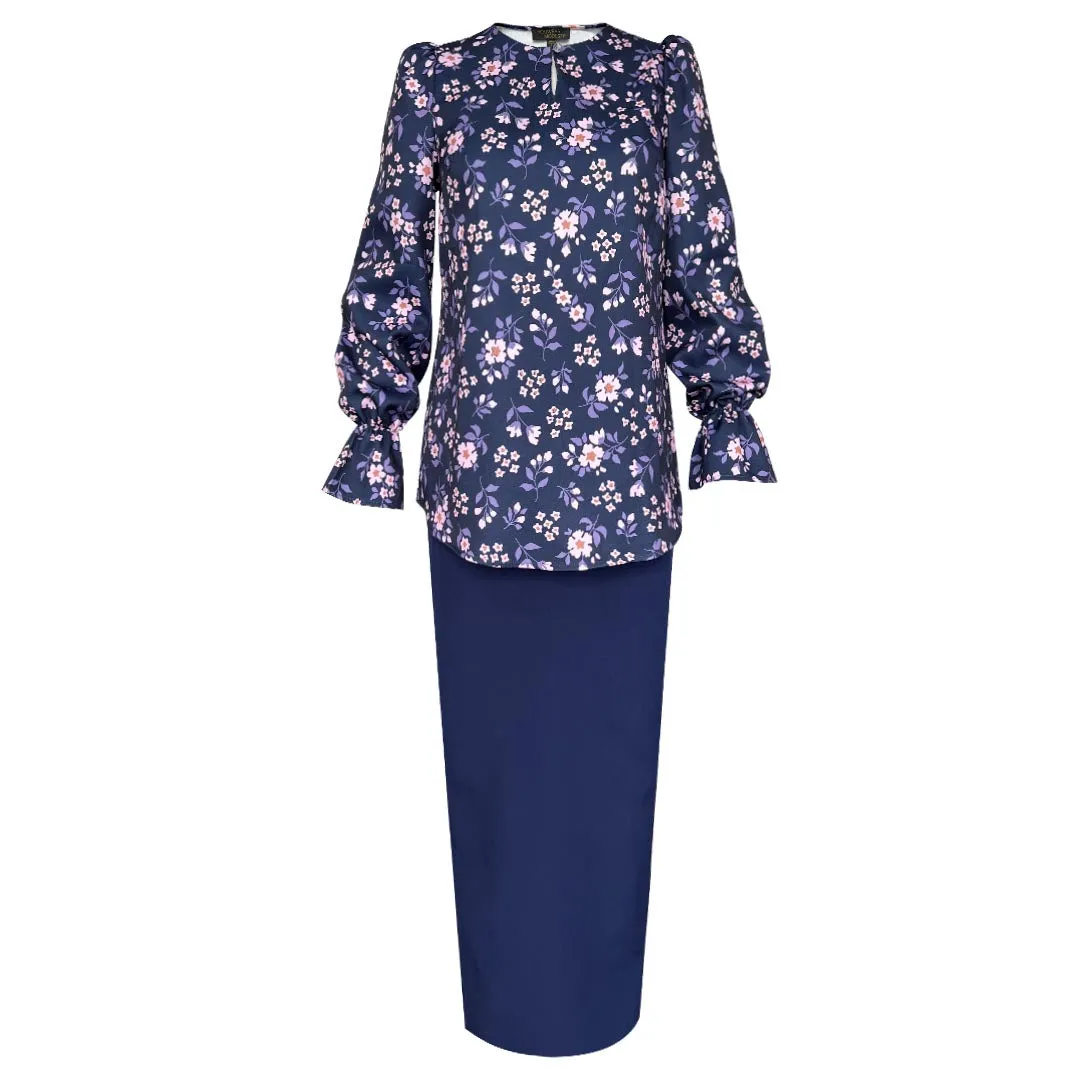 Cheeda Kurung Set -Navy