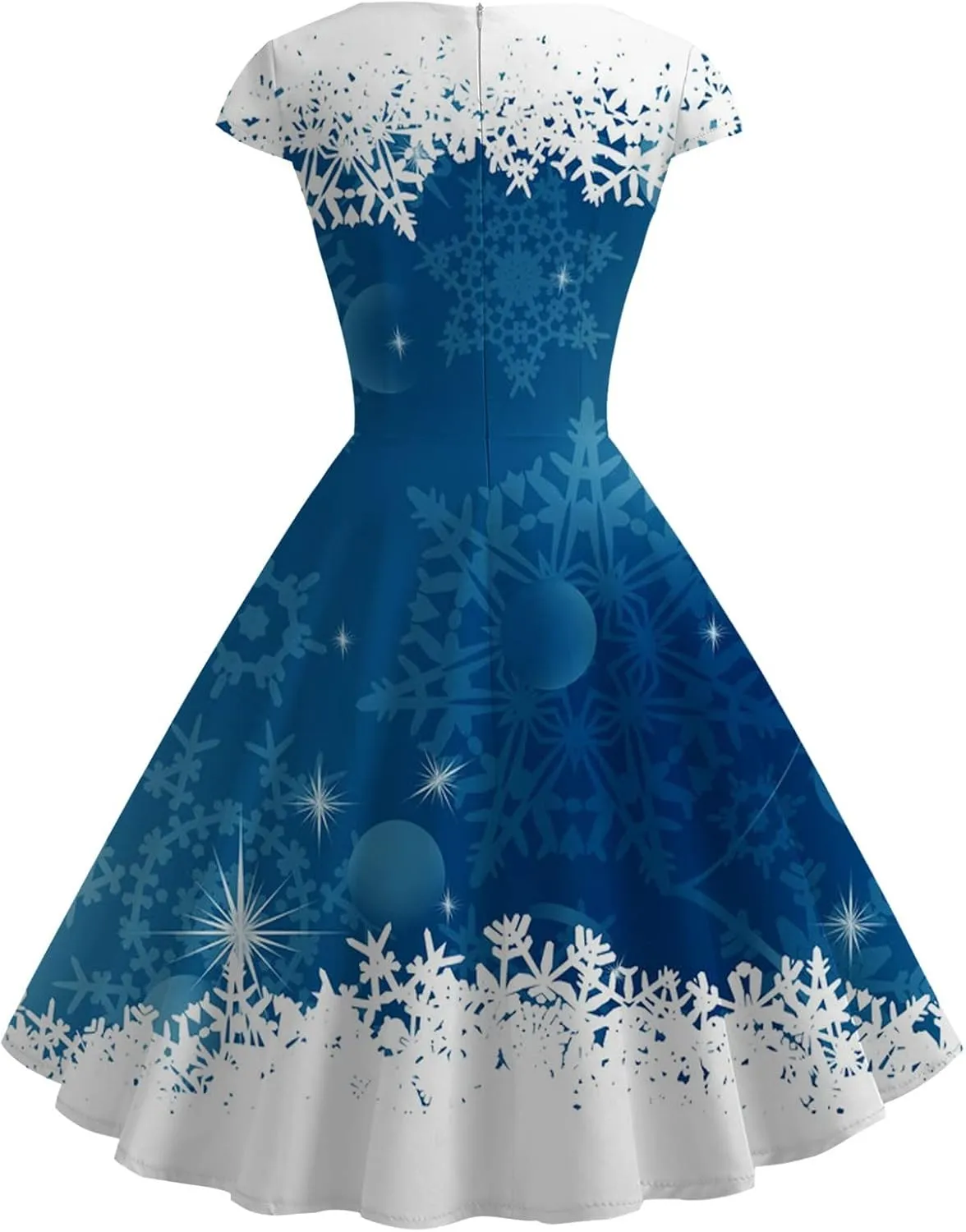 Christmas Dresses for Women Vintage Short Sleeve Christmas 1950s Housewife Evening Party Prom Dresses