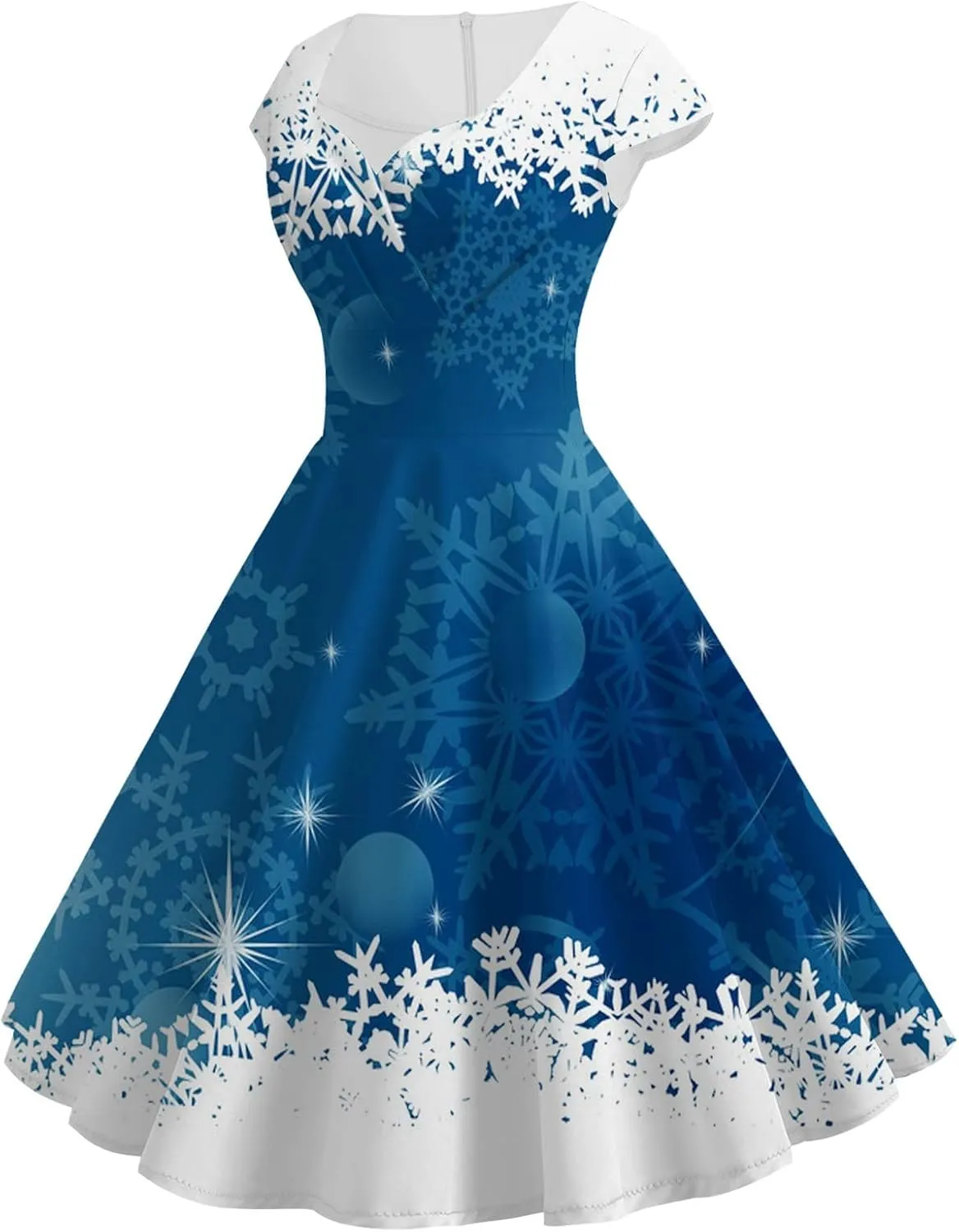 Christmas Dresses for Women Vintage Short Sleeve Christmas 1950s Housewife Evening Party Prom Dresses