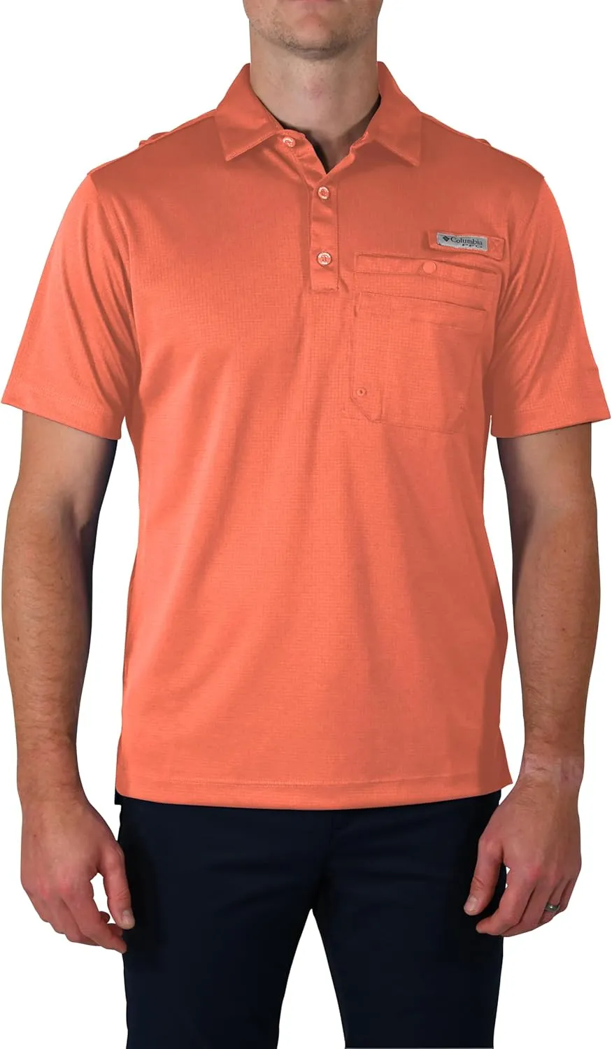 Columbia Men's Golf Flycaster Pocket Polo Shirt Omni Wick Breathable Short Sleeve