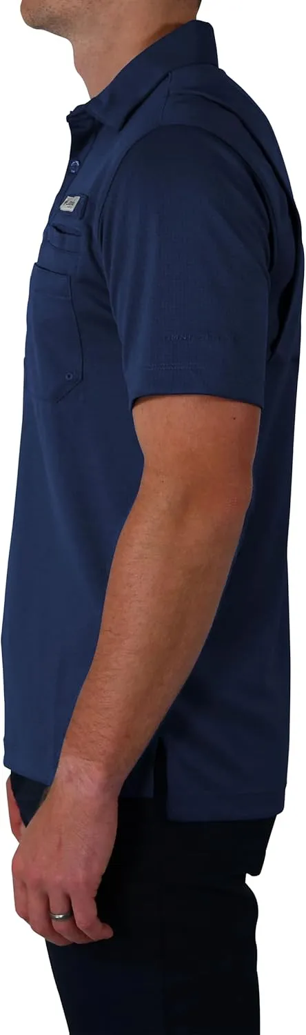 Columbia Men's Golf Flycaster Pocket Polo Shirt Omni Wick Breathable Short Sleeve