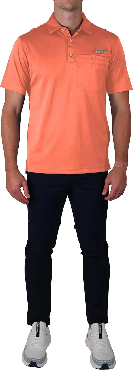 Columbia Men's Golf Flycaster Pocket Polo Shirt Omni Wick Breathable Short Sleeve