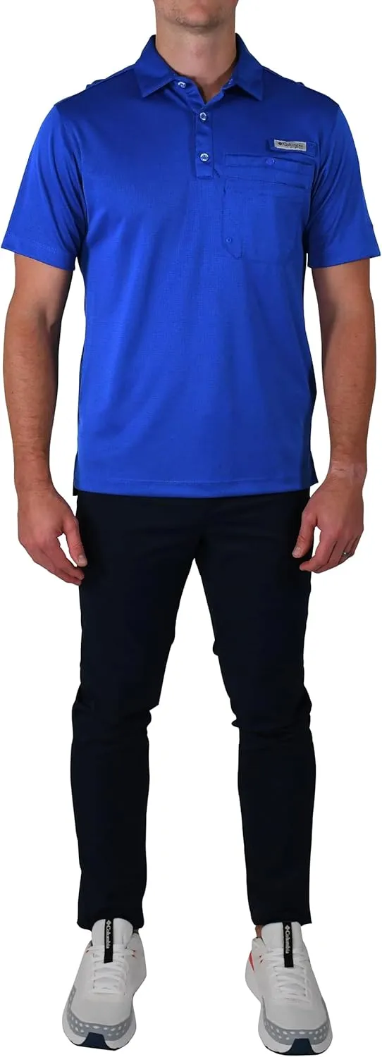 Columbia Men's Golf Flycaster Pocket Polo Shirt Omni Wick Breathable Short Sleeve