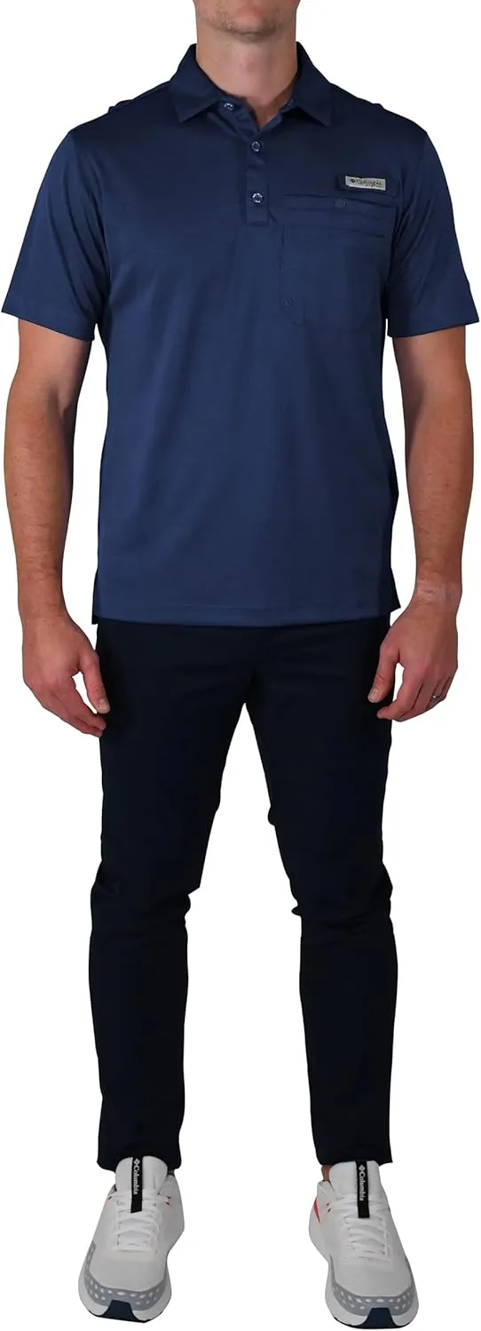Columbia Men's Golf Flycaster Pocket Polo Shirt Omni Wick Breathable Short Sleeve