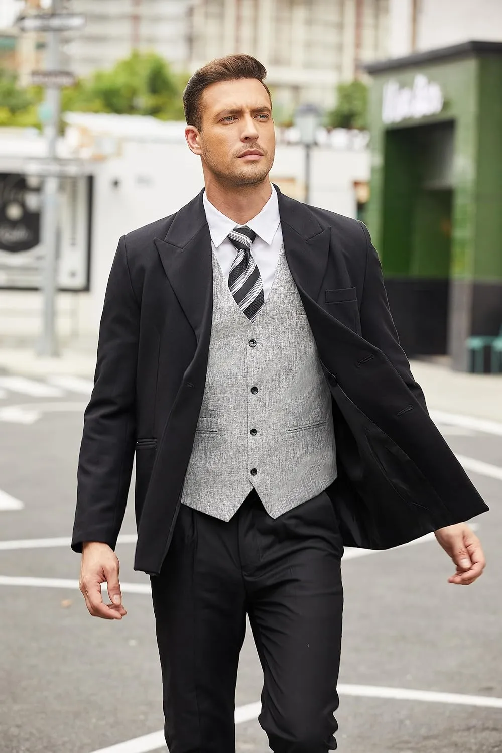 COOFANDY Men's Casual Business Vests Lightweight Waistcoat Slim Fit Suit Vest