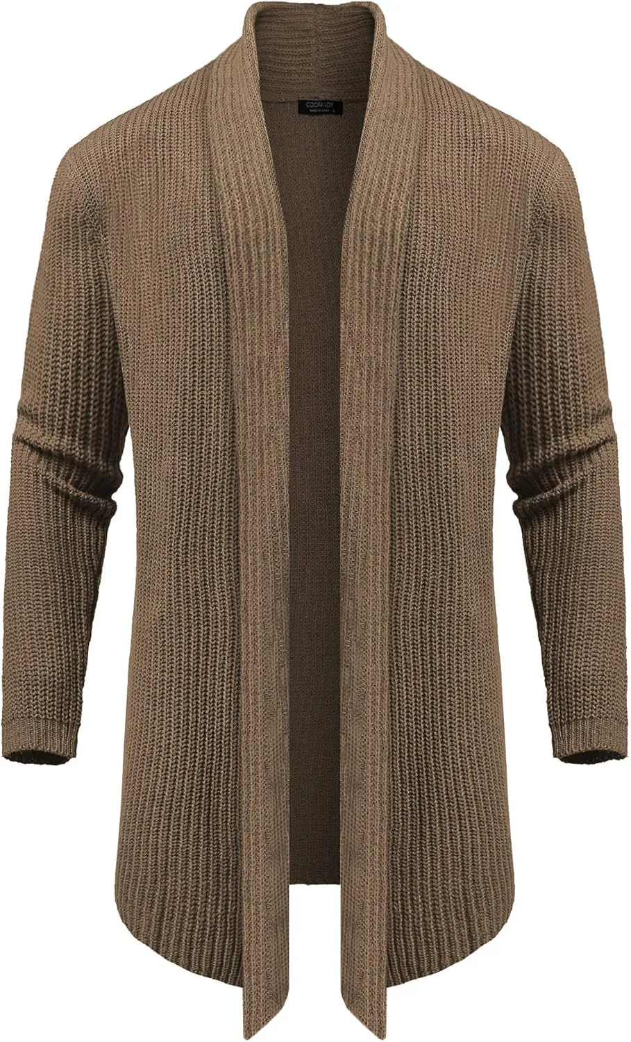 COOFANDY Mens Shawl Collar Long Cardigan Knit Ruffle Fashion Sweater Drape Cape