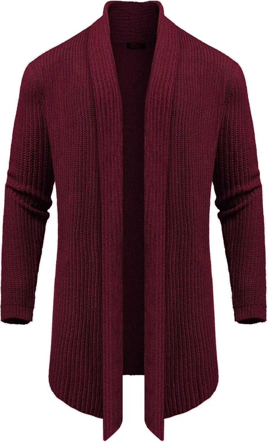 COOFANDY Mens Shawl Collar Long Cardigan Knit Ruffle Fashion Sweater Drape Cape