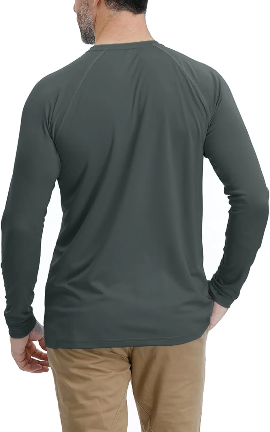 Corna Men's Long Sleeve Crew Neck T-Shirt Moisture Wicking Performance Athletic Shirts Quick Dry UPF 50 