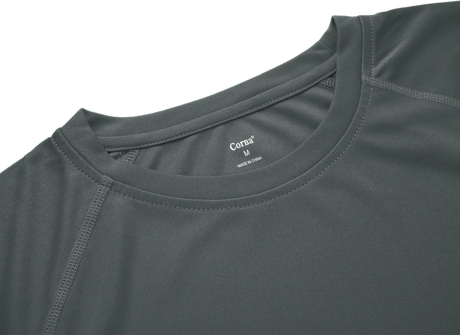 Corna Men's Long Sleeve Crew Neck T-Shirt Moisture Wicking Performance Athletic Shirts Quick Dry UPF 50 