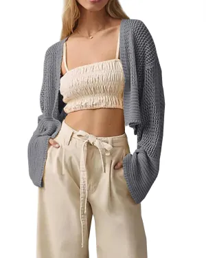Cropped Cardigan Sweaters for Women Kimonos Boho Lightweight Summer Open Front Knit Cardigan Outerwear